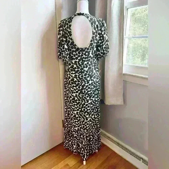 Proenza Schouler Textured Crepe Painted Dot Cinched Cut Out Dress - Picture 13 of 16